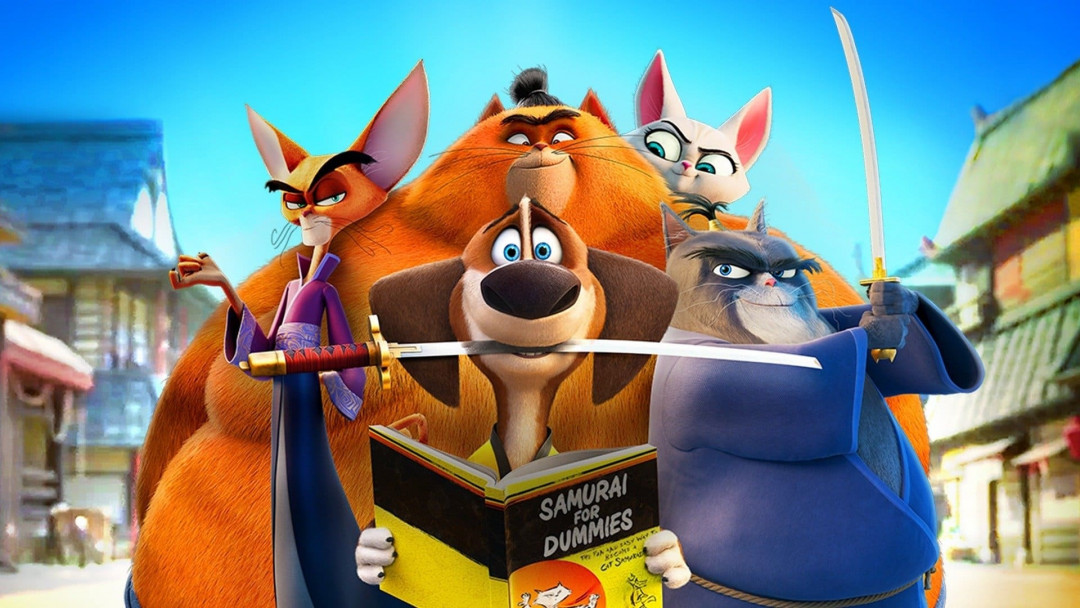 Samuray kuchuk va mushuklar shahri backdrop